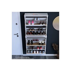 Umay' 2 Li Asma Antre Hol 72 X 148 X 25, 5 Cm’ Lik 4 Düşer Kapak 8 Göz Bölmeli Ayakkabılık