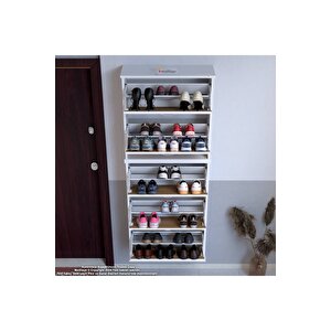 Varbi Umay' 2 Li Asma Kapı Önü 72 X 181 X 25, 5 Cm 5 Düşer Kapak 10 Bölmeli Ayakkabılık