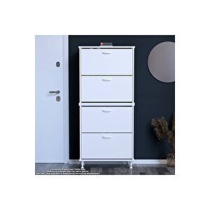 Umay' 2 Li Antre Hol 72 X 160 X 25, 5 Cm’ Lik 4 Düşer Kapak 8 Göz Bölmeli Ayakkabılık