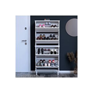 Umay' 2 Li Antre Hol 72 X 160 X 25, 5 Cm’ Lik 4 Düşer Kapak 8 Göz Bölmeli Ayakkabılık