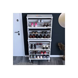 Umay' 2 Li Antre Hol 72 X 160 X 25, 5 Cm’ Lik 4 Düşer Kapak 8 Göz Bölmeli Ayakkabılık