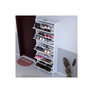 Varbi Umay' 2 Li Kapı Önü 72 X193x 25, 5 Cm’ Lik 5 Düşer Kapak 10 Göz Bölme Raf Ayakkabılık
