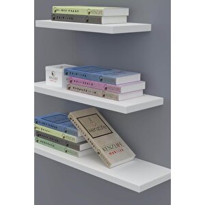 Kitaplık Hubbu Byz 20*30*40*15 3 Lü Set Duvara Monte Aparatlı Duvar Rafı Beyaz