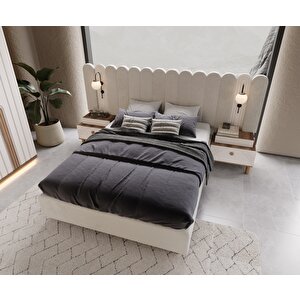 Bruno %100 Mdf 6kapaklı 2çekmeceli Aytaşı Ceviz Led'li Yatak Odası Takımı