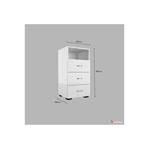 Irmak 45 Cm Dar 3 Çekmeceli Şifonyer, Komidin