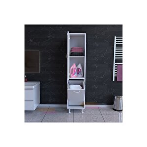 İstanbul 35x136 Cm Banyo Düzenleyici Detarjan Temizlik Havlu Dolabı