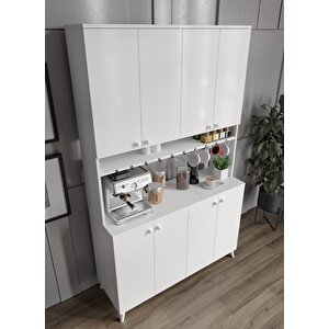 %100 Mdf Kahve Köşesi Mutfak Dolabı Kiler Dolabı Çok Amaçlı Dolap 8 Kapaklı Dolap