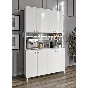 %100 Mdf Kahve Köşesi Mutfak Dolabı Kiler Dolabı Çok Amaçlı Dolap 8 Kapaklı Dolap