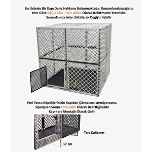 1,2m X 1,2m X 1,2m Tabanı Dolu, Üst Kapalı Köpek, Tavşan, Kedi Kafesi Antrasit