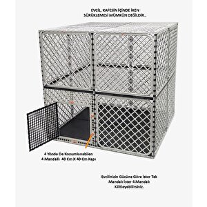 1,2m X 1,2m X 1,2m Tabanı Dolu, Üst Kapalı Köpek, Tavşan, Kedi Kafesi