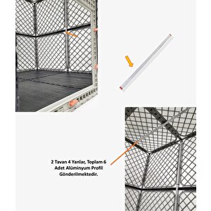 1,2m X 1,2m X 1,2m Tabanı Dolu, Üst Kapalı Köpek, Tavşan, Kedi Kafesi
