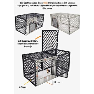 60cm X 180cm Yükseklik 60cm Üstü Kapanabilir Köpek Kafesi, Kedi, Tavşan, Çit, Kafes Antrasit