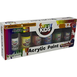 Funny Kids Akrilik Boya Seti 6 Renk 20 Ml