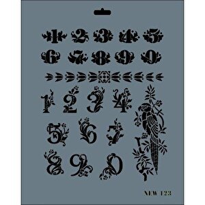 Rich New Seri N-123 Stencil 35x25 Cm