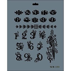Rich New Seri N-123 Stencil 35x25 Cm