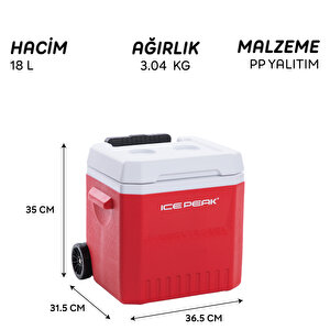 Icepeak Icecube Tekerlekli Buzluk 18 Litre-kirmizi