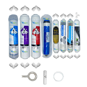 Kapalı Kasa Su Arıtma Cihazı  Std 8li Reverse Osmosis Mebran B12+mineral+detox+gümüş Iyon