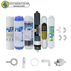 Purefer Açık Kasa Çift Karbonlu Sertifikalı 6li Platinium Mebran  B12 Alkalili
