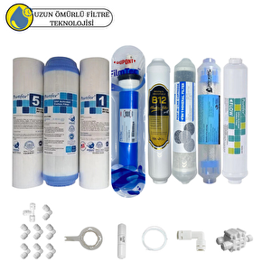 Purefer Açık Kasa Çift Sedimentli Sertifikalı 8li Filmtec Dupon Mebran 4lü Mineral+b12alkali+detox