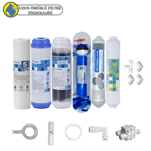 Purefer Açık Kasa Çift Karbonlu Sertifikalı 6li Filmtec Dupon Mebran Şeffaf 4lü Mineral