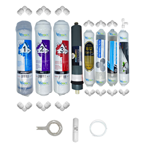 Kapalı Kasa Su Arıtma Cihazı  Std 8li Platinium Mebran B12+şeffaf Mineral+detox+gümüş Iyon