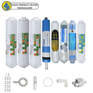 Purefer Kapalı Kasa Su Arıtma Cihazlarına Sertifikalı 8lib12 Alkali+detox+pallas Mebran 4lü Mineral