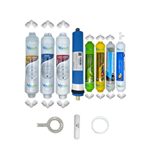 Kapalı Kasa Su Arıtma Cihazlarına Uygun Eco  8li Vontron Mebran Alkali+mineral+detox Set