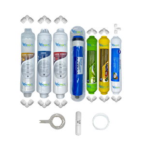 Kapalı Kasa Su Arıtma Cihazlarına Uygun Eco 7li Reverse Osmosis Alkali+mineral Mebran Set
