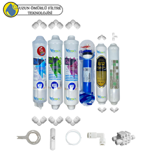 Kapalı Kasa Su Arıtmaya Uygun Sertifikalı 6lı Orijinal Filmtec Mebran Purefer+b12alkali Set