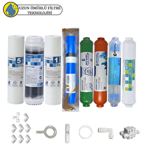 Purefer Açık Kasa Çift Sediment Sertifikalı 8li Vontron Helixfil Yüksek Mebran Mineral+alkali+detox