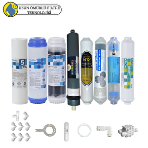 Purefer Açık Kasa Çift Karbon Sertifikalı 8li B12 Alkali+detox+platinium Mebran Şeffaf 4lü Mineral