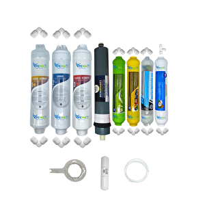 Kapalı Kasa Su Arıtma Cihazlarına Uygun Eco  8li Platinium Mebran Alkali+mineral+detox Set