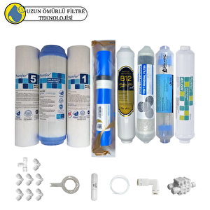 Purefer Açık Kasa Çift Sediment Sertifikalı 8li Vontron Helixfil Mebran 4lü Mineral+b12alkali+detox