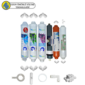 Kapalı Kasa Su Arıtma Cihazlarına Uygun Sertifikalı 6li Platinium Mebran Purefer+mineral Set