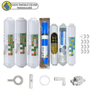 Purefer Kapalı Kasa Su Arıtma Sertifika 7li B12alkali+vontron Helixfil Yüksek Tds Mebran+4lü Mineral