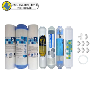 Purefer Açık Kasa Çift Sedimentli Sertifikalı 7li Mebransız Şeffaf 4lü Mineral +b12 Alkali+detox
