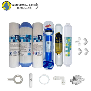 Purefer Açık Kasa Çift Sedimentli Sertifikalı 6li Filmtec Dupon Mebran  B12 Alkalili