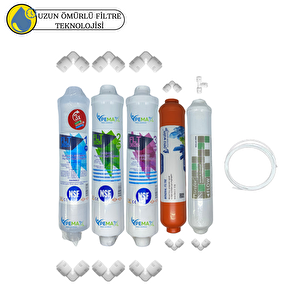 Kapalı Kasa Su Arıtma Cihazlarına Uygun Sertifikalı 5li Mebransız Purefer Tatı+mineral Set