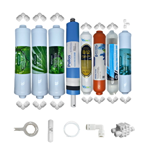 Puricom  Kapalı Kasa Su Arıtma Cihazlarına Sertifikalı 8li B12 Alkali+detox+ Pallas Mebran   Mineral