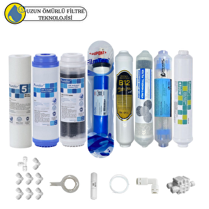 Purefer Açık Kasa Çift Karbonlu Sertifikalı 8li B12alkali+detox+filmtec Dupon Mebran 4lü Mineral