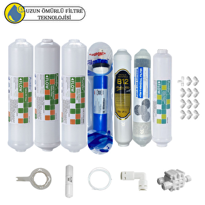 Purefer Kapalı Kasa Su Arıtma Cihazı Sertifikalı 7li B12 Alkali+ Filmtec Dupon Mebran+4lü Mineral
