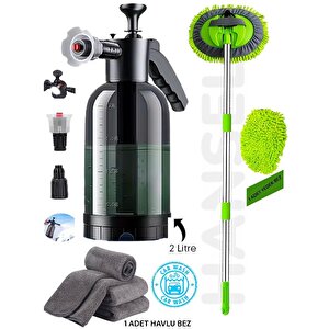 3'lü Set Ultra Basınçlı Oto Yıkama Pompası Köpük Yapıcı +mikrofiber Bez+şönil Araba Yıkama Fırçası