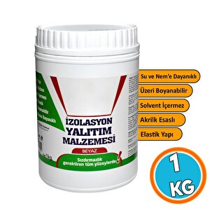 Yalıtım Malzemesi 1 Kg Beyaz Renk Su Sızdırmaz Elastik Boyanabilir Rutubet Nem İzolasyon Yalıtımı