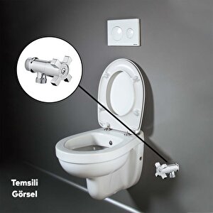 Taharet Musluğu Ara Musluk Klozet Alafranga Flex Hortum Bağlantı Çevirmeli Metal Rezervuar Wc