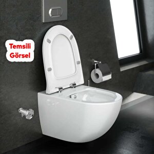 Taharet Musluğu Metal Rezervuar Çevirmeli Ara Musluk Wc Klozet Alafranga Flex Hortum Bağlantı