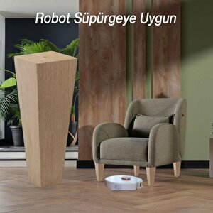 Ahşap Ayak Kare Bağlantı Aparatı Dahil Mobilya Koltuk Kanepe Sehpa Masa Ayağı Ayakları Boyasız 20 Cm