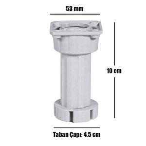 Mobilya Masa Sehpa Tv Ünitesi Ayağı Ayarlanabilir 10 Cm Gri Ayak