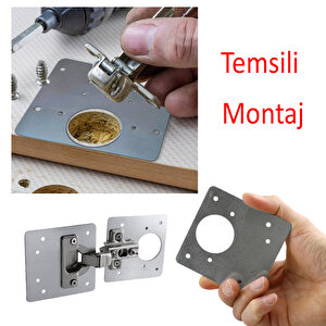 Mobilya Dolap Kapak Taş Menteşe Tamir Sacı Pratik Onarım Kiti Yuva Saçı Tablası 8x8.5 Cm 8 Adet