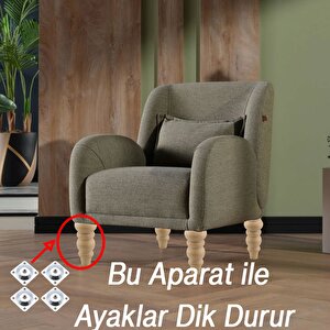 Mobilya Koltuk Kanepe Berjer Ayağı Yükseltici Ayakları M8 Civata 4 Adet Ahşap 17 Cm Bağlantı Aparat