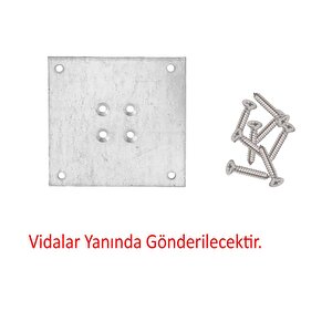 Metal Çinko Masa Bağlantı Sacı Düz 8 X 8 Cm Mobilya Yemek Masası Ayak Bağlama Saçı Aparat 4 Adet